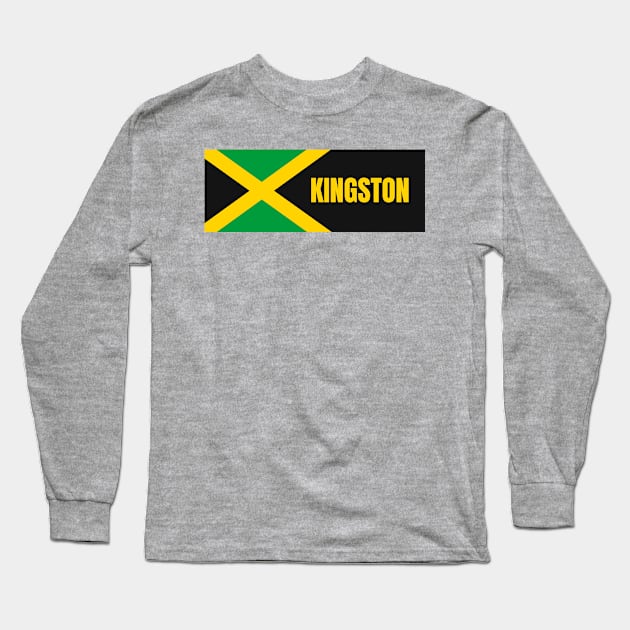 Kingston City in Jamaican Flag Long Sleeve T-Shirt by aybe7elf